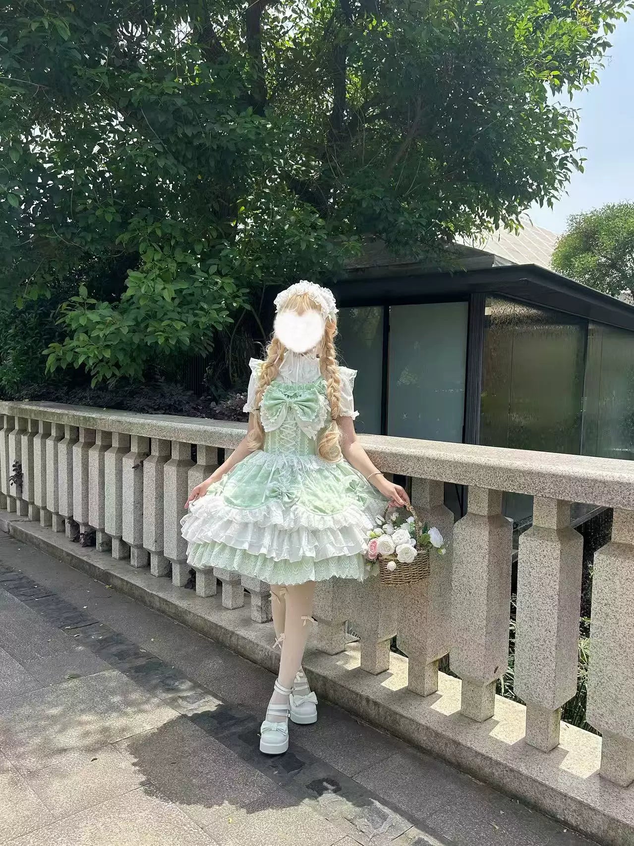 Hello Princess Lolita - Shaoyun Weiwei - Plus-Size Bridal-Style Lolita Dress with Layered Lace Skirt – detail view 3