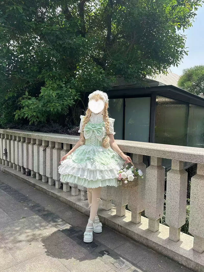 Hello Princess Lolita - Shaoyun Weiwei - Plus-Size Bridal-Style Lolita Dress with Layered Lace Skirt – detail view 3