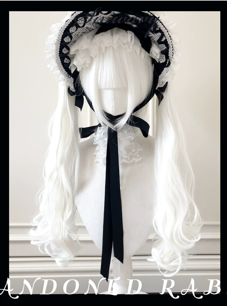 Cream-white Gothic Lolita twin-ponytail wig - view 5