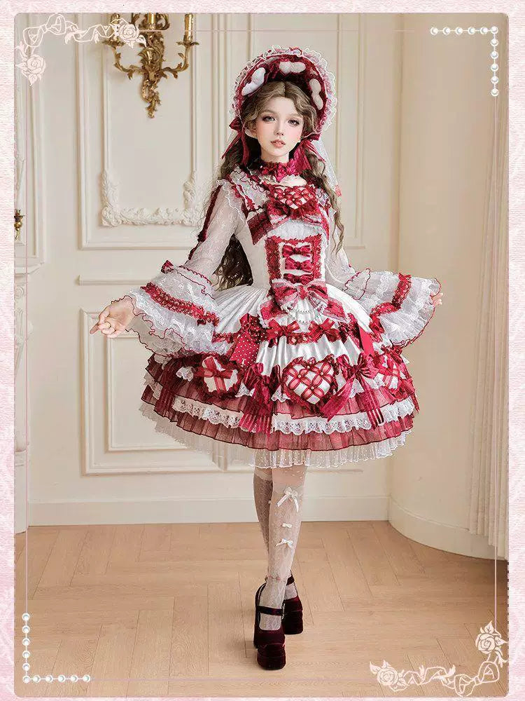 Sweetheart Dream Machine - Love Your Heart - Long-Sleeve Blouse with Layered Lace Cuffs