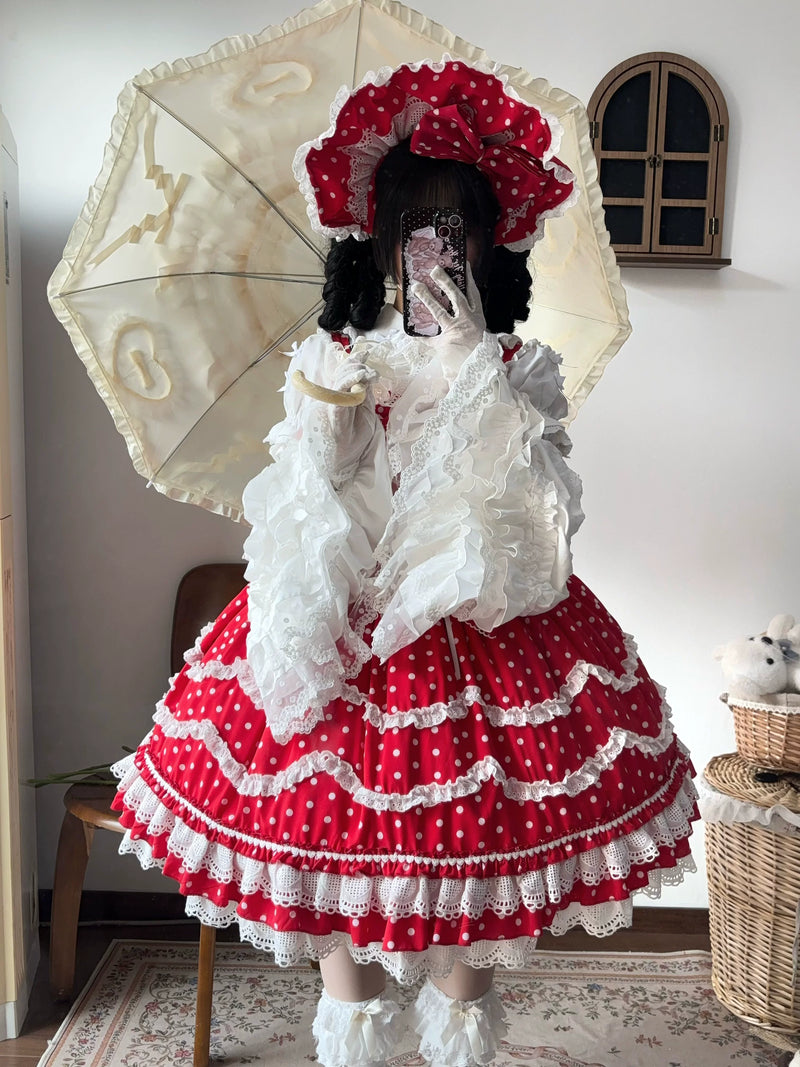 Tata Long Ear - Polka Dot Baileys - Polka dot Sweet Lolita JSK
