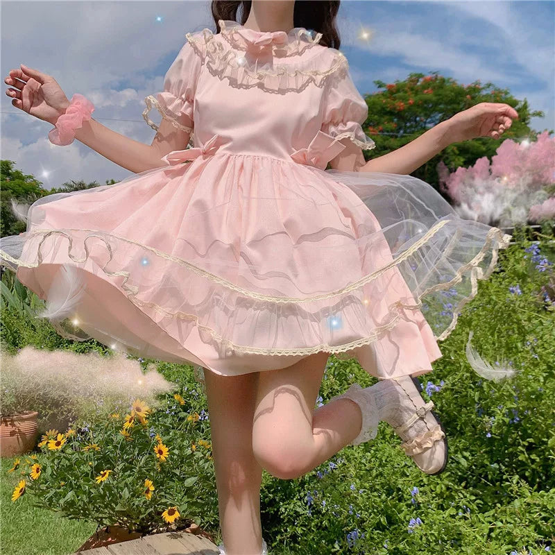 Yueele - Pastel Summer Tulle - Plus-Size Sweet Lolita OP Dress - detail view 5