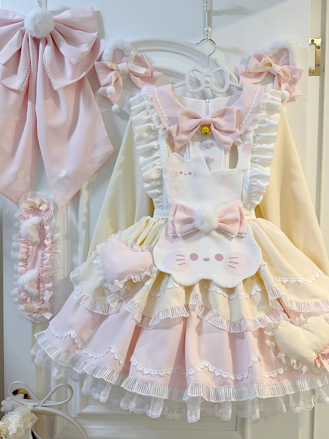 Sweet Tea Girl - Sweet Lolita Cat-Themed Short Sleeve OP Dress