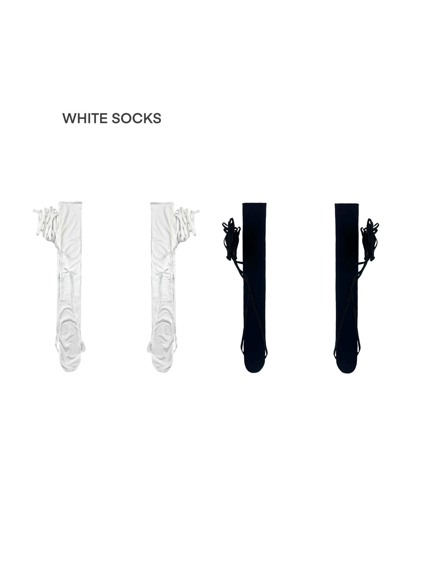 White Socks - Ballet Wrap - Slouch Socks with crisscross wrap straps