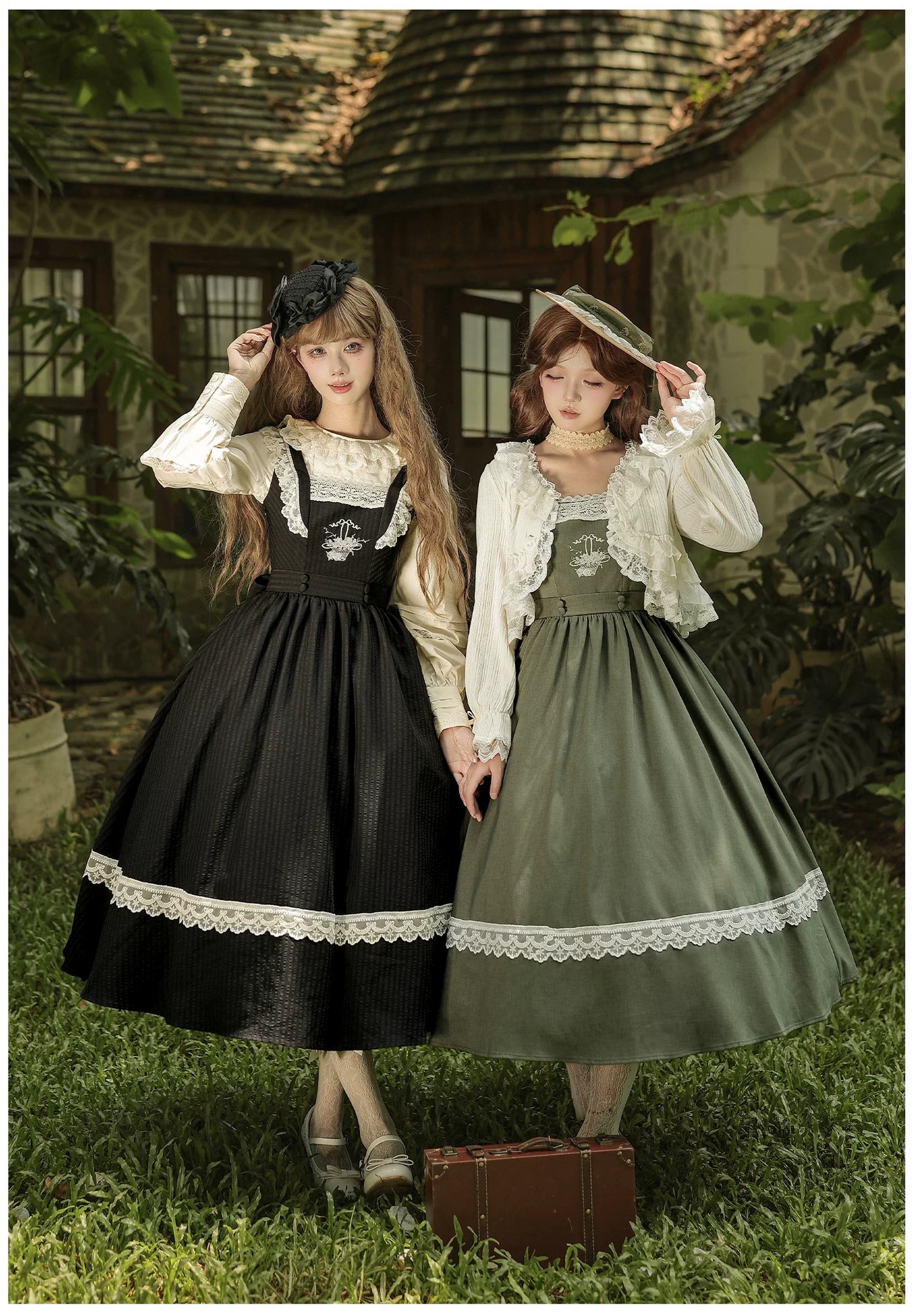 WithPUJI - Oak in the Wind - Classic Lolita JSK Dress with Rose Basket Embroidery - product detail 2