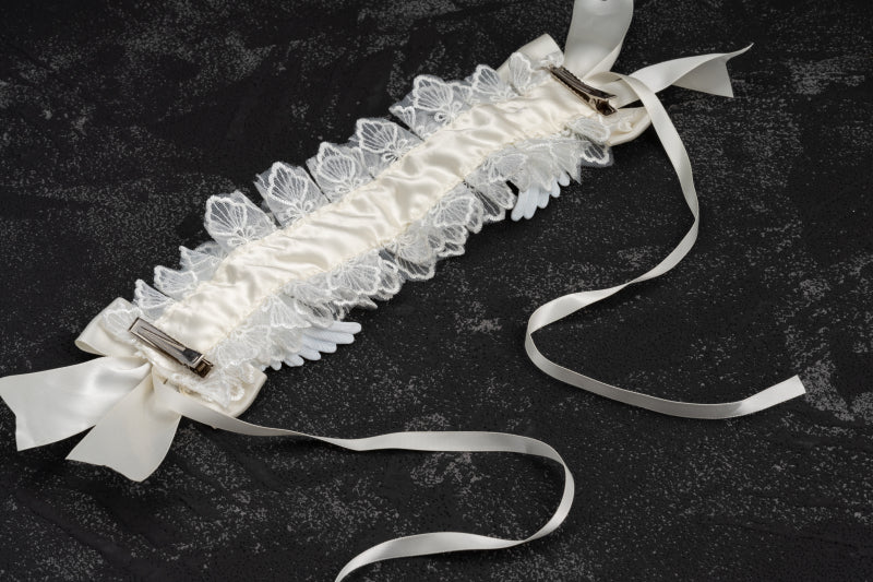 Strange Sugar - Gothic Lolita White Lace Angel - Wings Hairband Headwear
