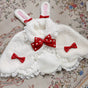 White Cape + Red Bow / One Size