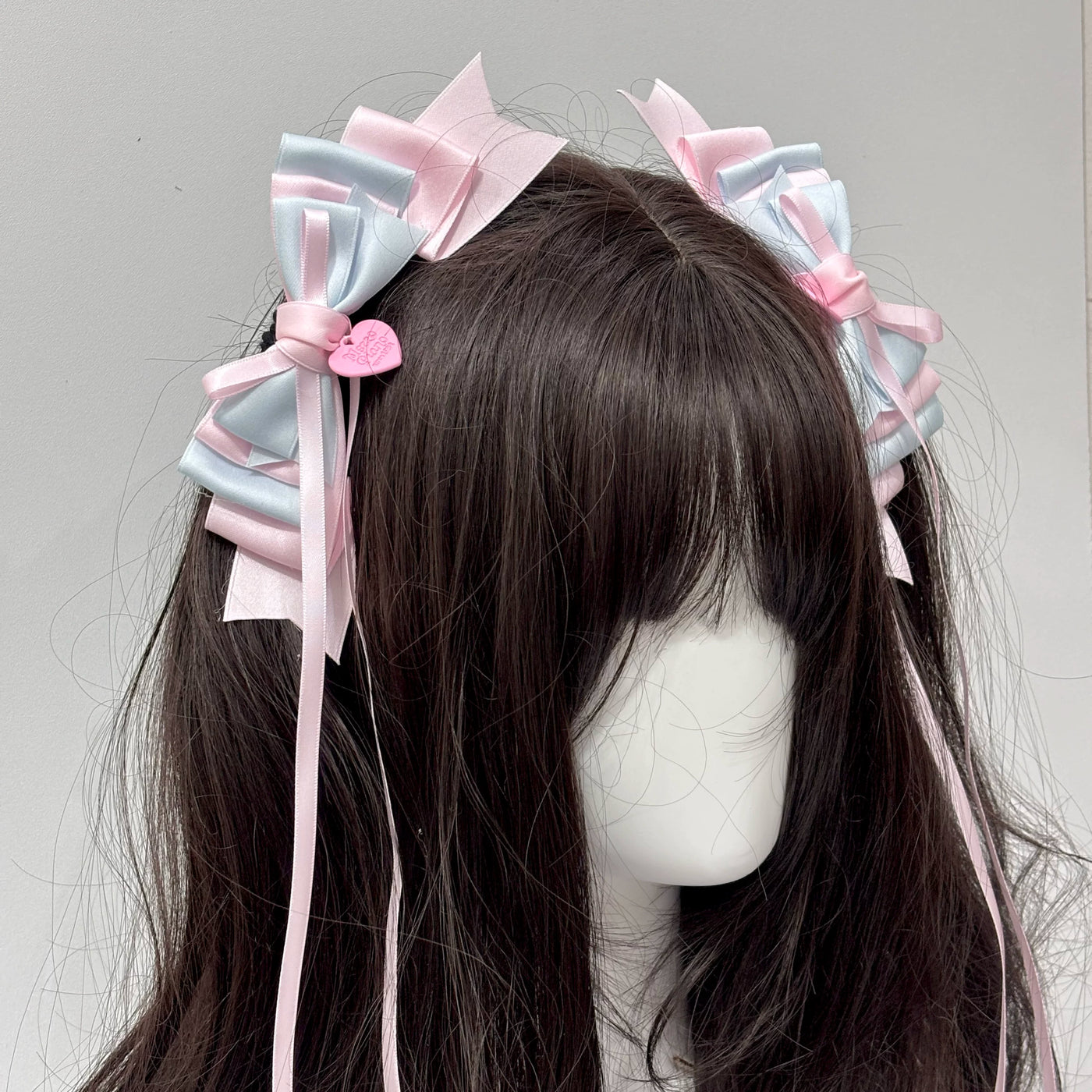 Cat Tart - Winter Sonata - Layered Bow Side Hair Clip with Trailing Ribbons