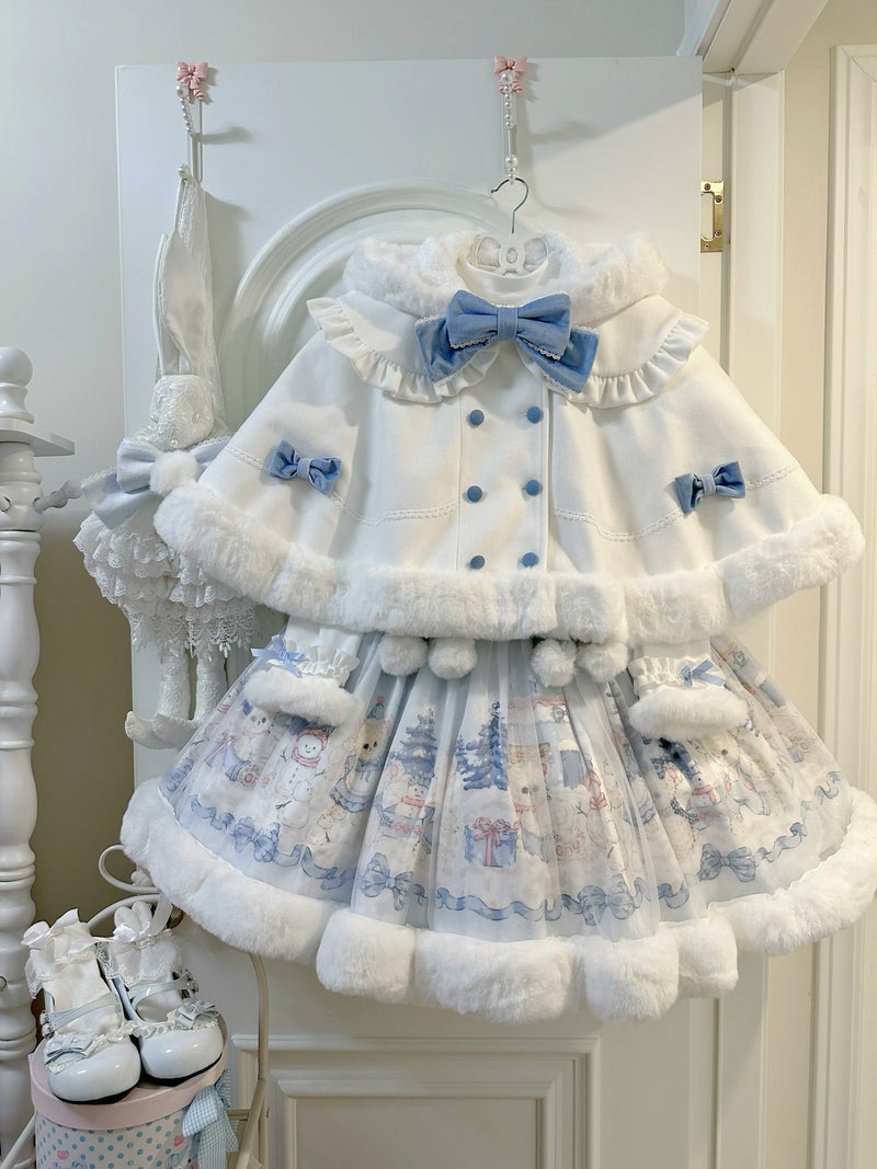 Tuchuan Girl Winter Fluffy Bear JSK & Cape Options