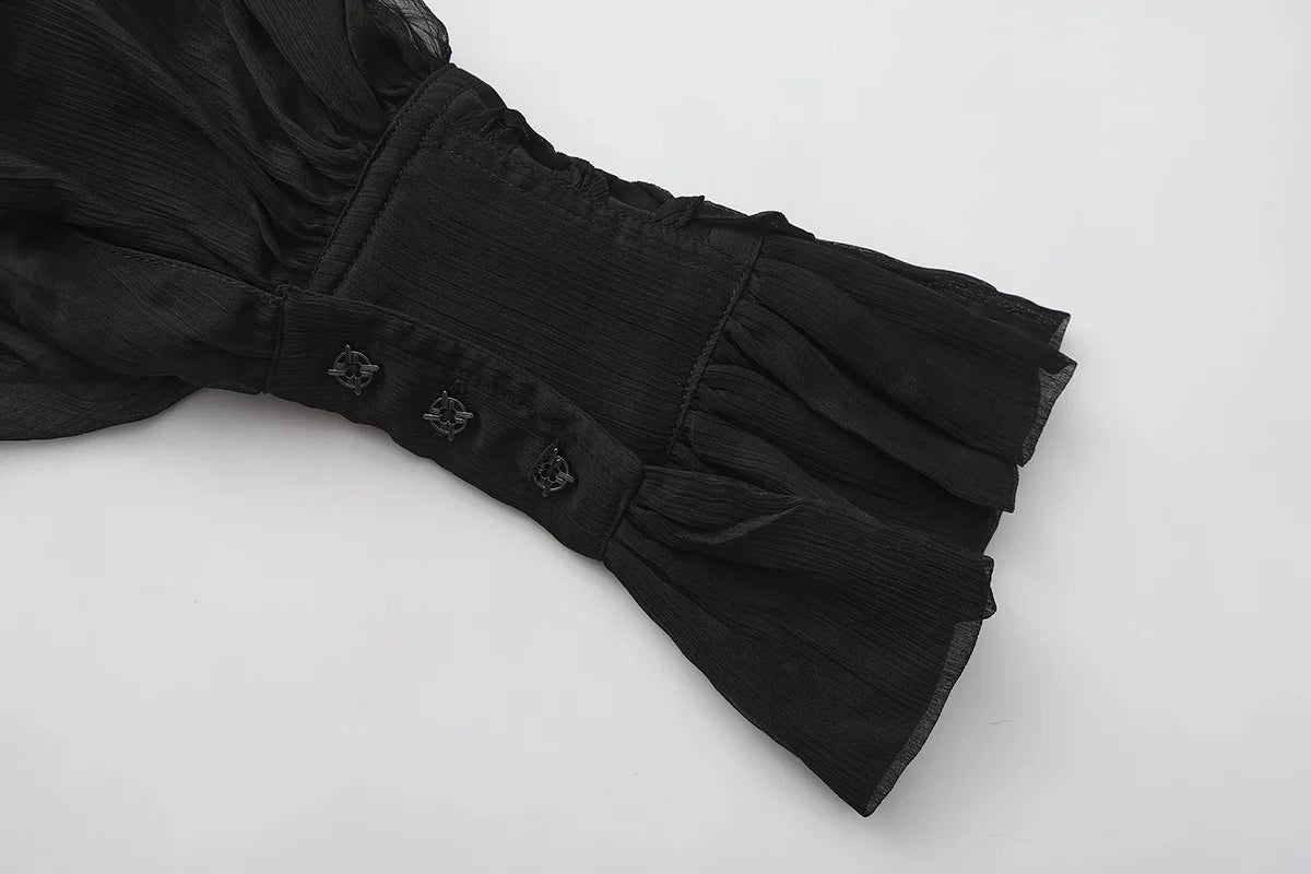 Immortal Thorn - Eternal Treasure Voyage - Ouji Lolita Chiffon Blouse with Ruffles