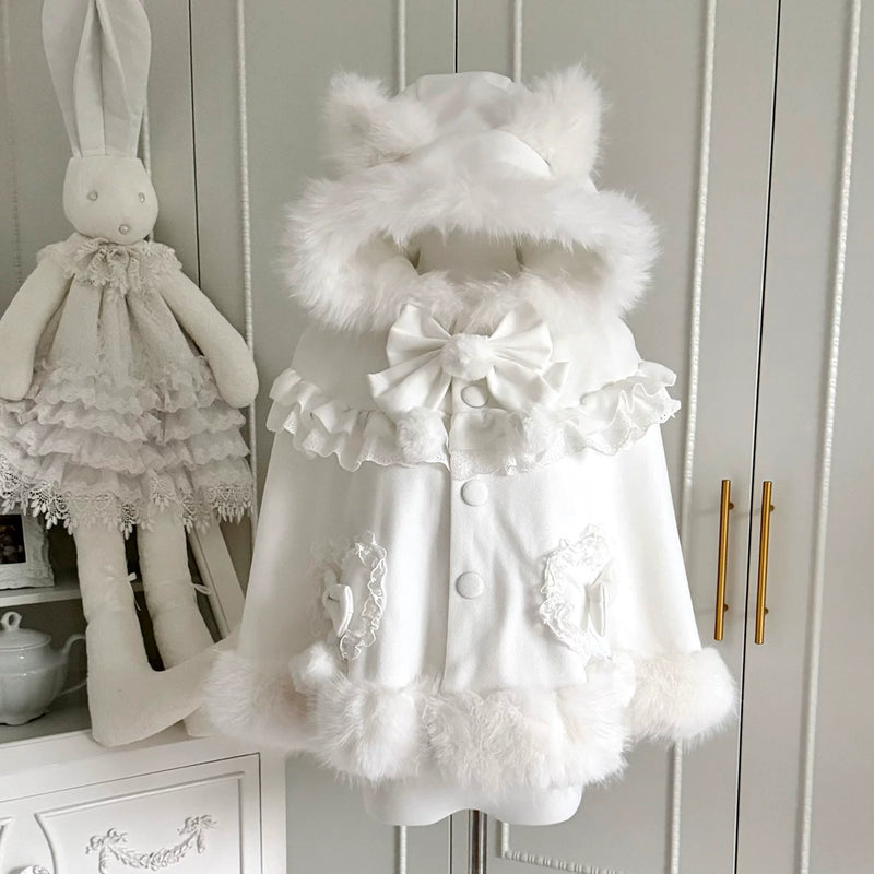 Candy Dream Fluffy Cat Fleece-Lined Lolita Cape — additional product view