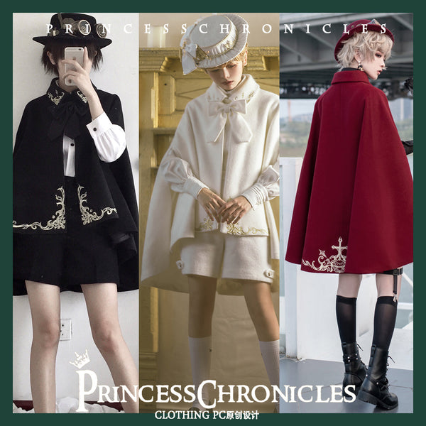 Princess Chronicles - Medieval Ouji Lolita Embroidered - Cape Outerwear
