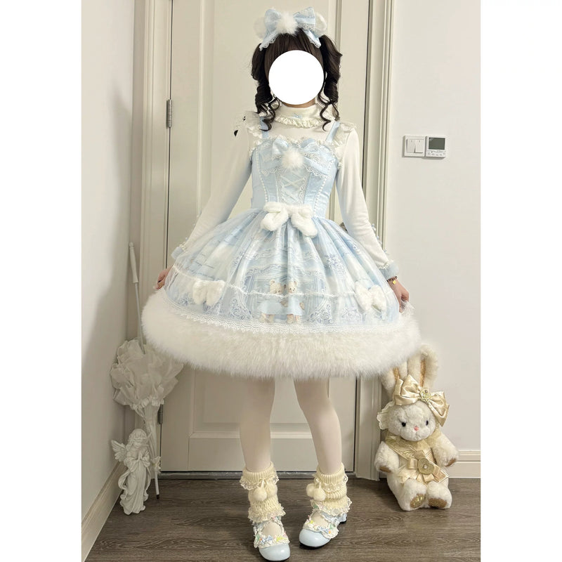 Zhijin Garden Snowflake Bear Plush Winter Lolita JSK — additional product view