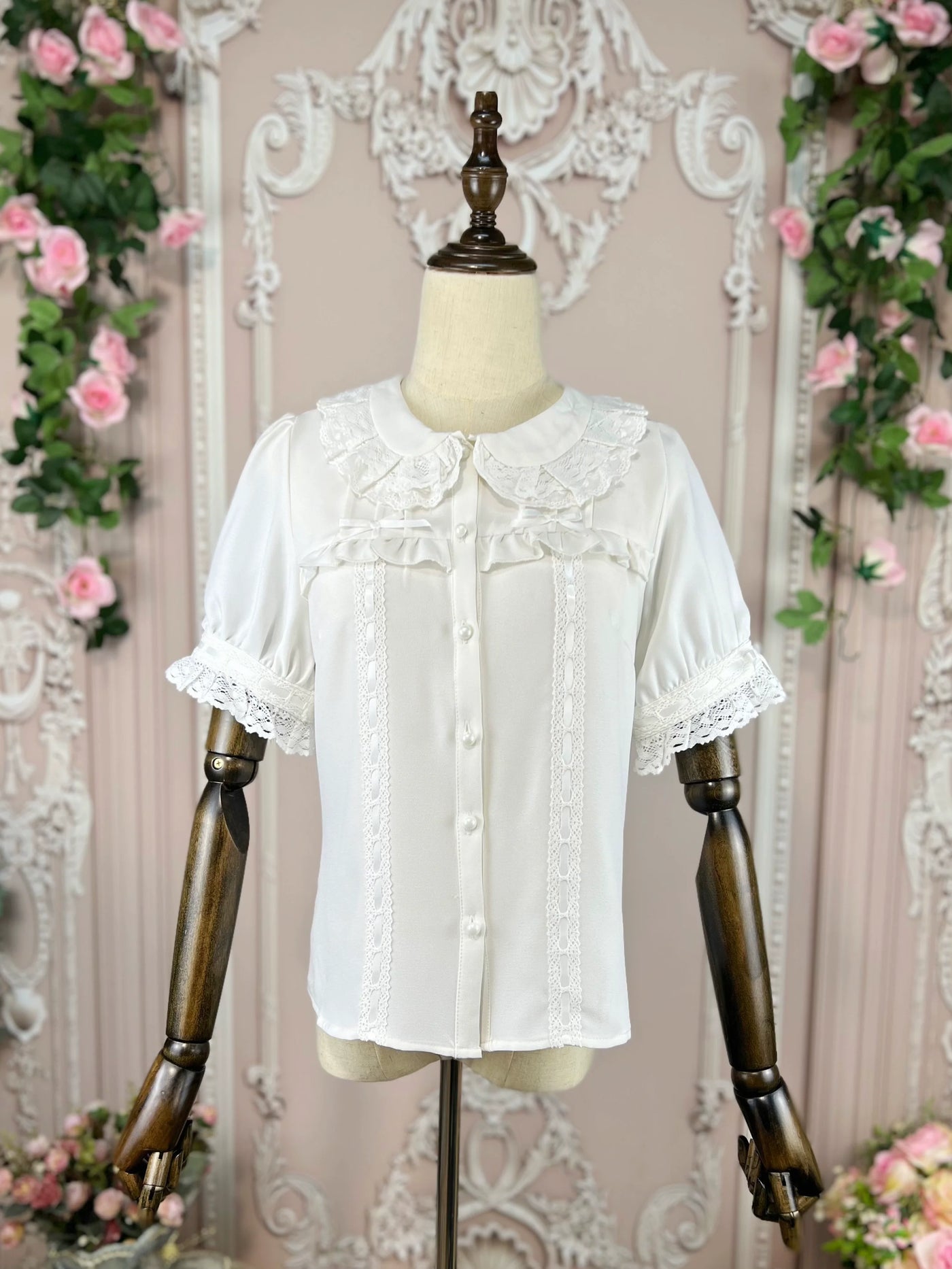 DMFS Lolita - DMFS - Sweet Lolita Shirt Vintage Doll Collar Summer Top