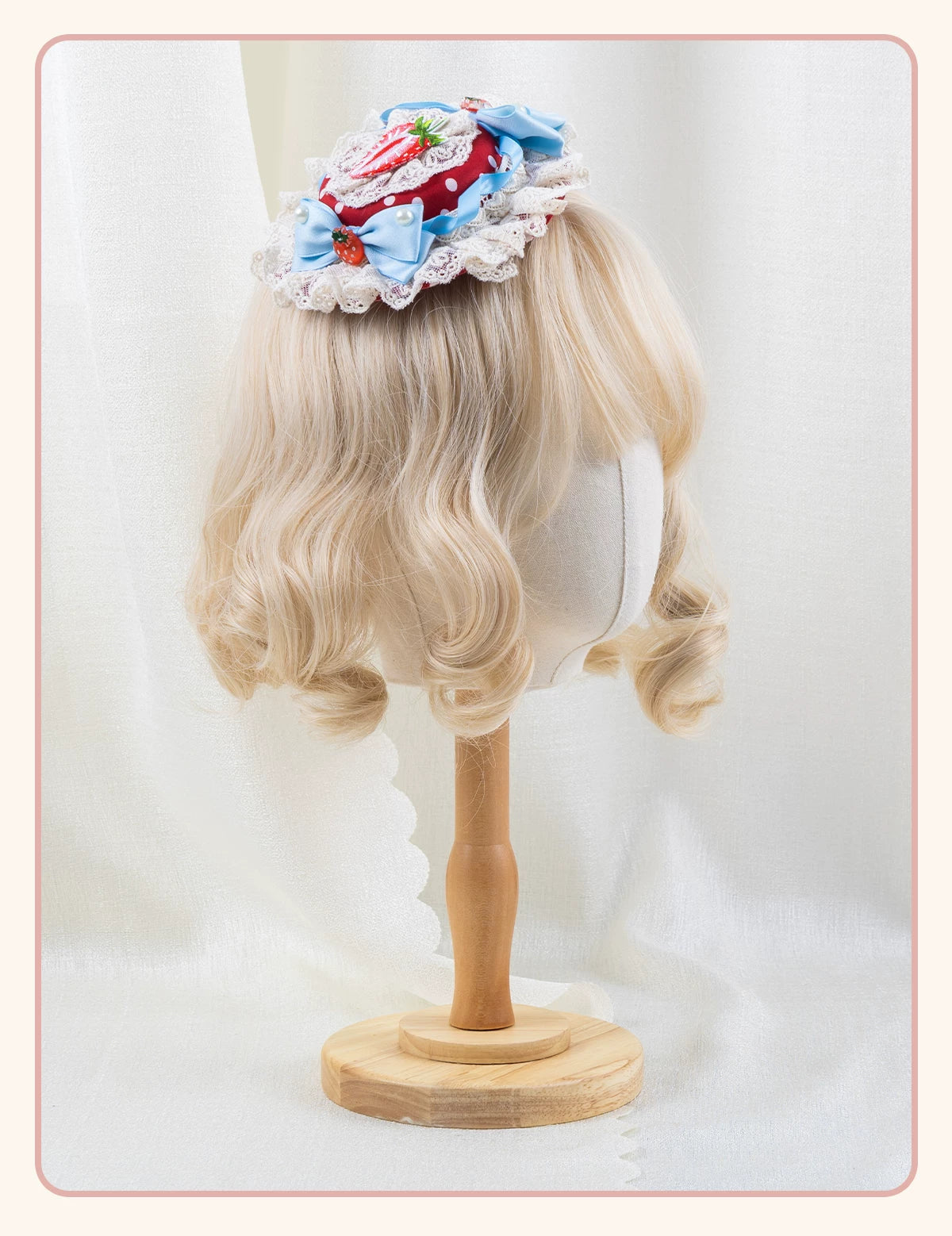 Stardust Rose - Strawberry Polka Dot - Six-Style Headwear Selection with Ice-Blue Ribbons