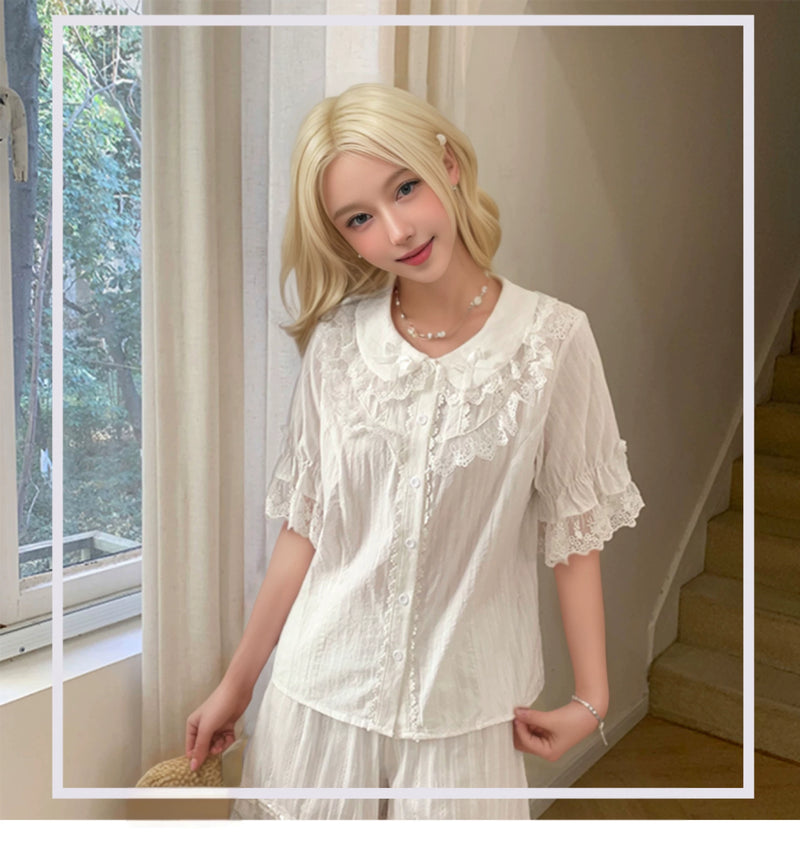 Yueele - Summer Layering - Plus-Size Lolita Blouse - detail view 6