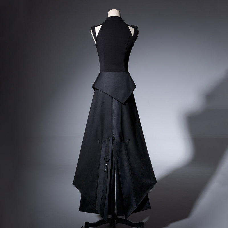 Your Princess - Nightblade - Black Ouji Lolita Apron Pants Suit