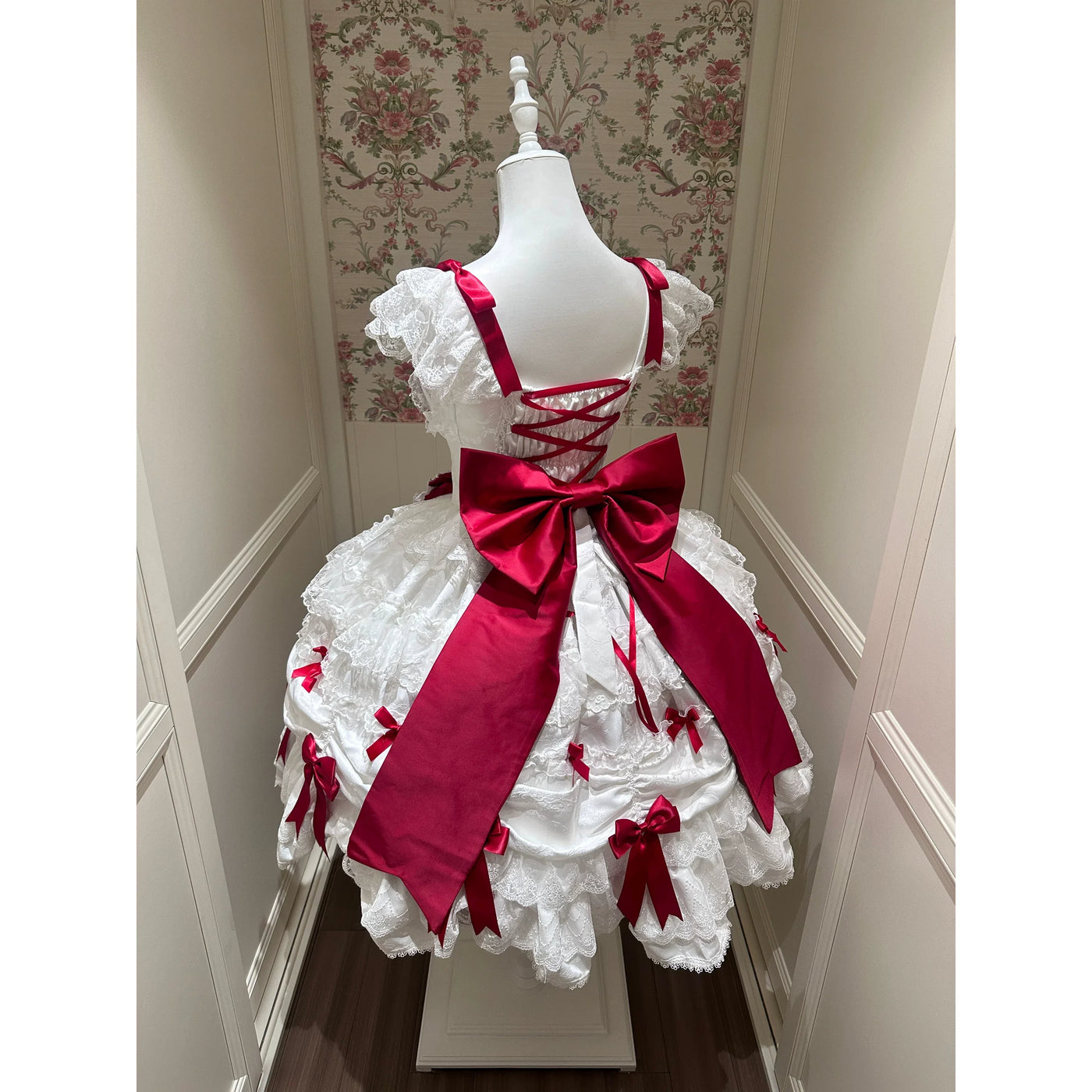 Sugar Girl - Satin Gift Box - Sweet Lolita JSK Dress, Bows and Layered Lace