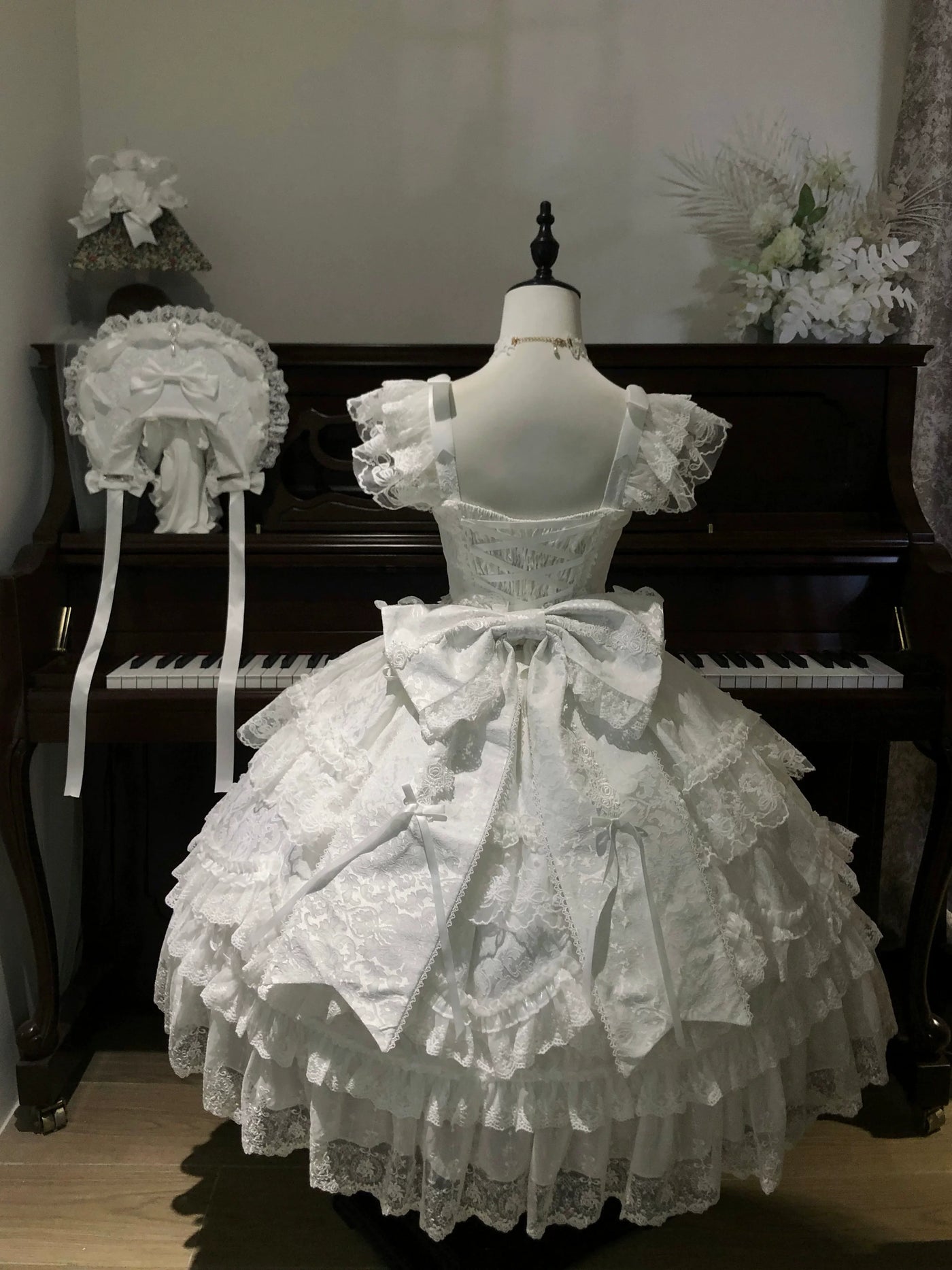 Sugar Girl - Eternal Floral Whisper - Sweet Lolita Tiered JSK Dress with Lace