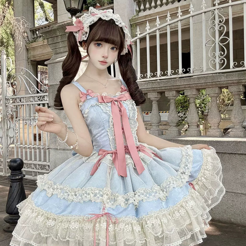 Hanguliang Satin Heart Knot Ballet JSK Dress