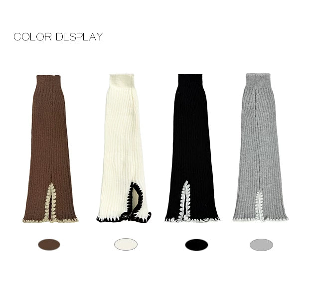 White Socks - Slouchy Rib - Socks with a scrunched ribbed profile and split lace trim