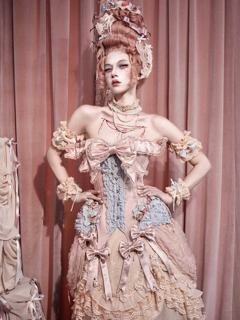 BLOOD SUPPLY: Mousse Rendezvous Strawberry Corset Top and Accessories, product view 4