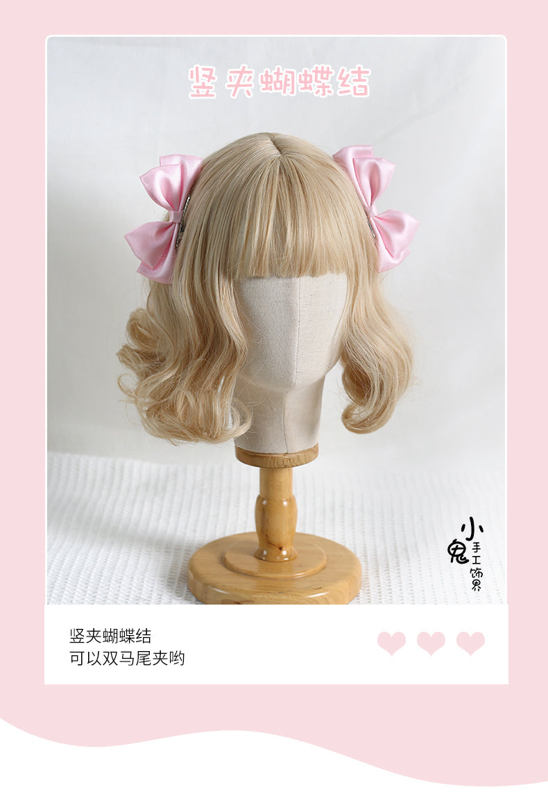 Xiaogui - Sweet Lolita Ponytail Lolita Bow - Hair Clips Headwear