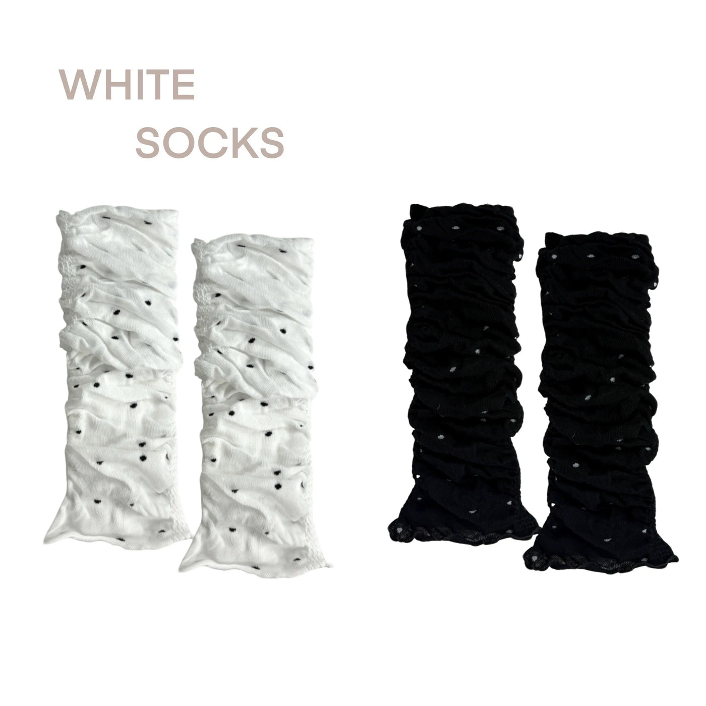 White Socks - Ballet Polka Dot - Polka-Dot Calf Sock Covers