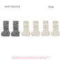 Gray + milky white + milky white, 3-pair set / One Size