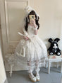 White JSK + Tulle Overlay + Back Bow + Headband (choker excluded) / S