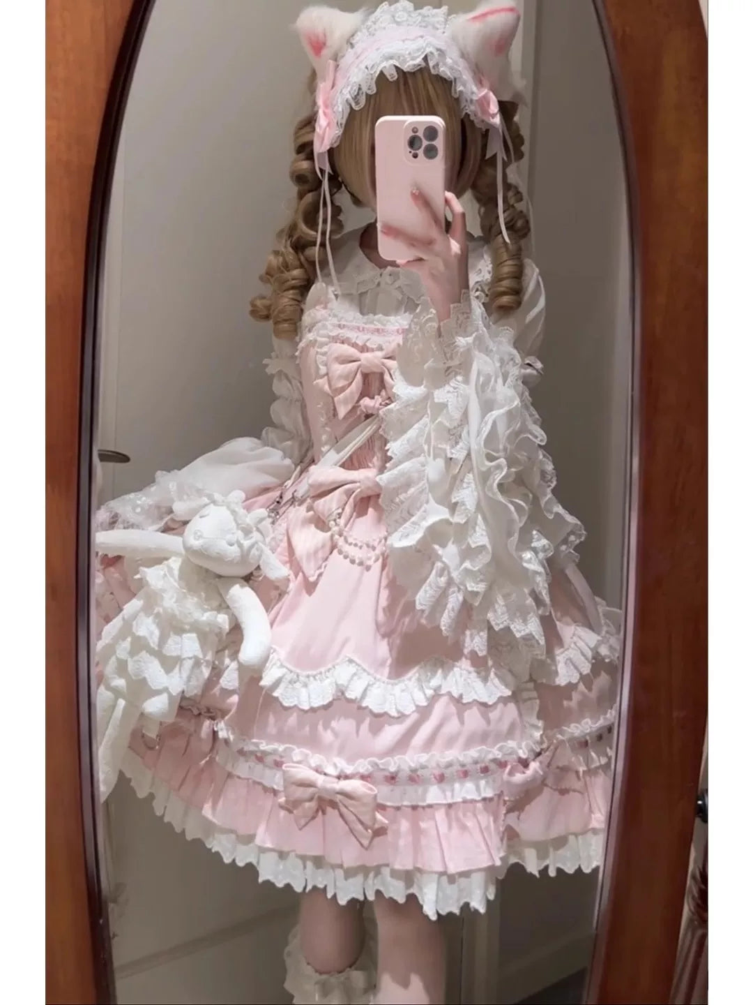 Creamy - Princess Sleeve Lace - Blouse with layered lace ruffles