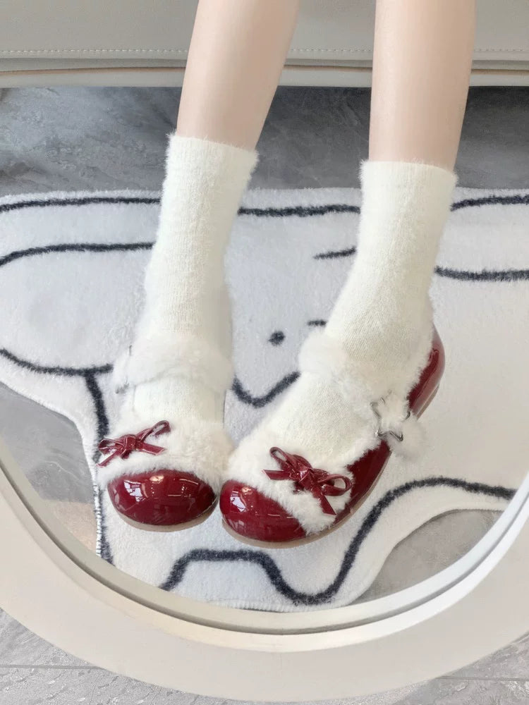 Xiao Xin Xin Fleece-Lined Plush Flat Winter Shoes — additional product view