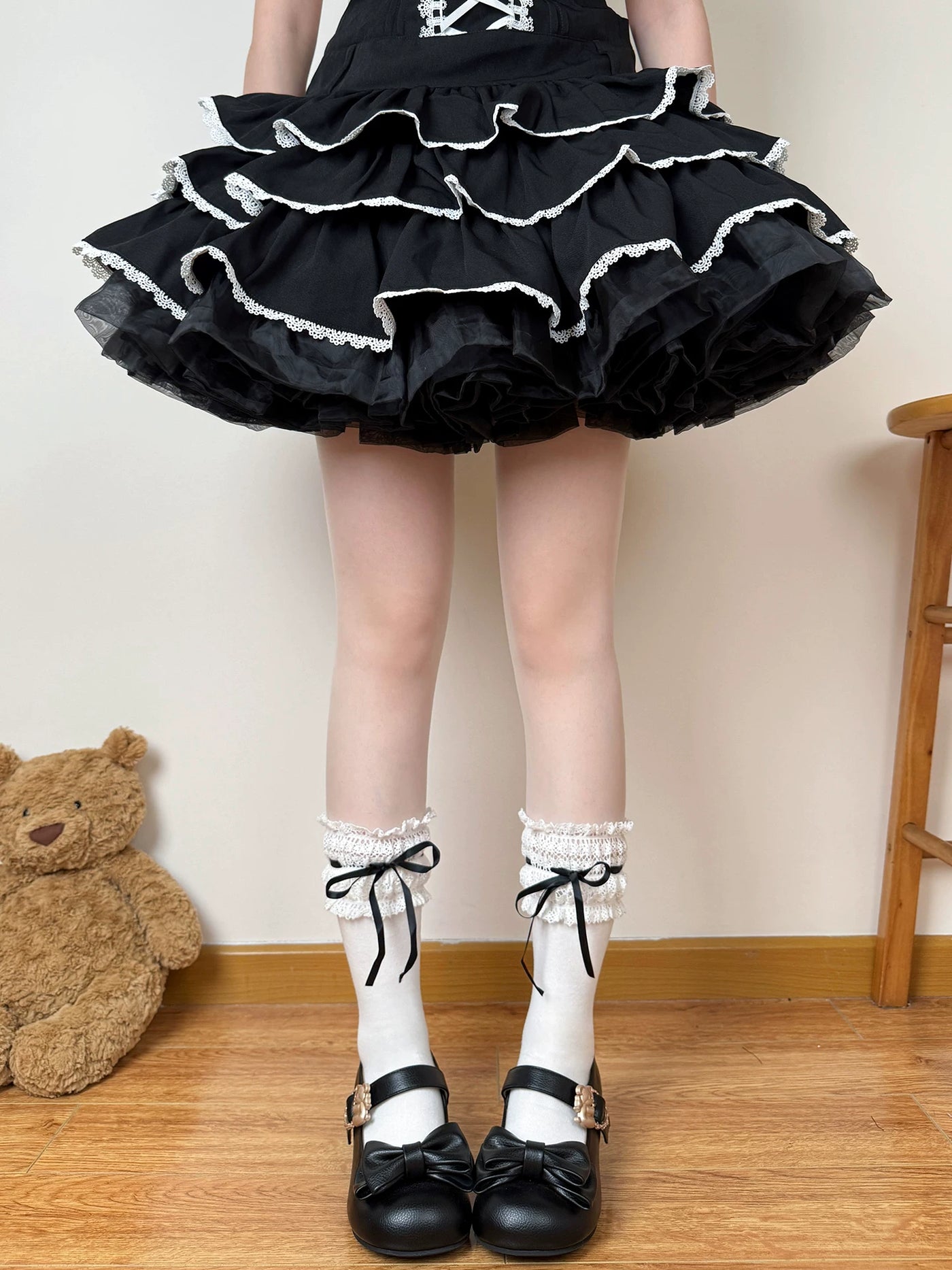 Chubby Bear Tales - Showa Doll - Socks with Lace Ribbon Cuffs