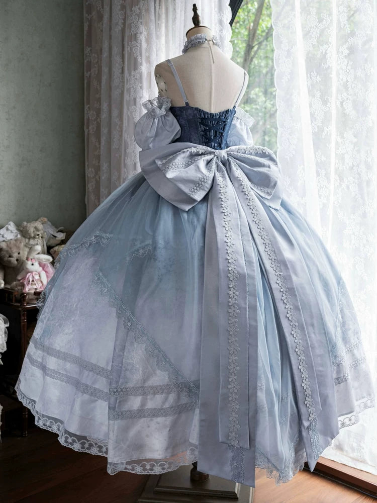 Emoji Dream - Cinderella Lolita Dress - Blue sleeveless Lolita