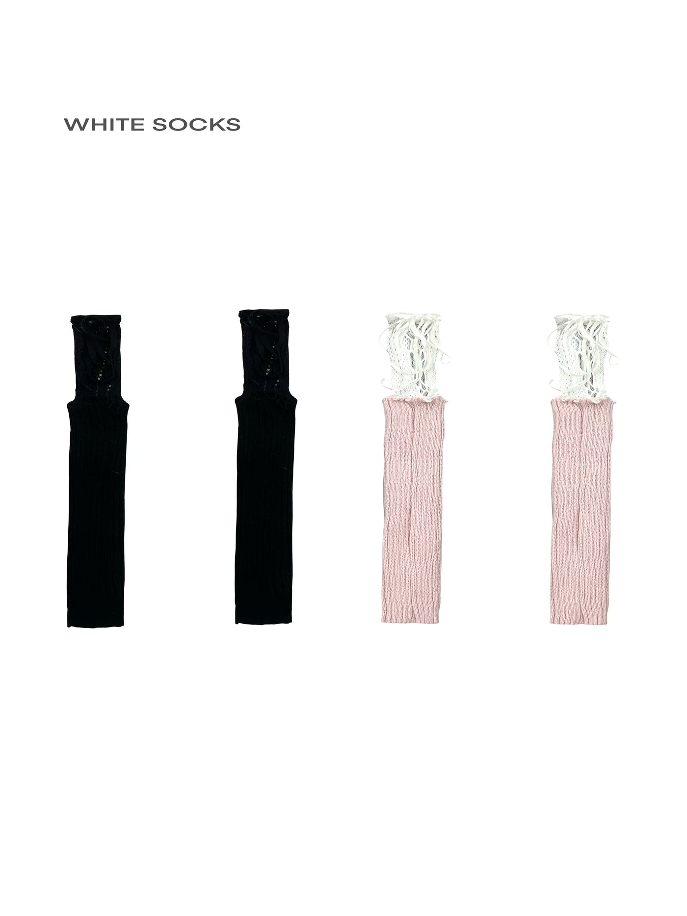 White Socks - Ballet Strap - Fishnet leg warmers with slouch cuffs
