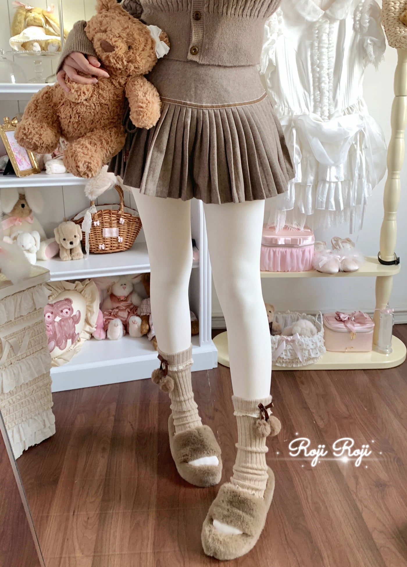 Roji Roji - Solid Lolita Winter Pantyhose - Thickened Velvet Socks