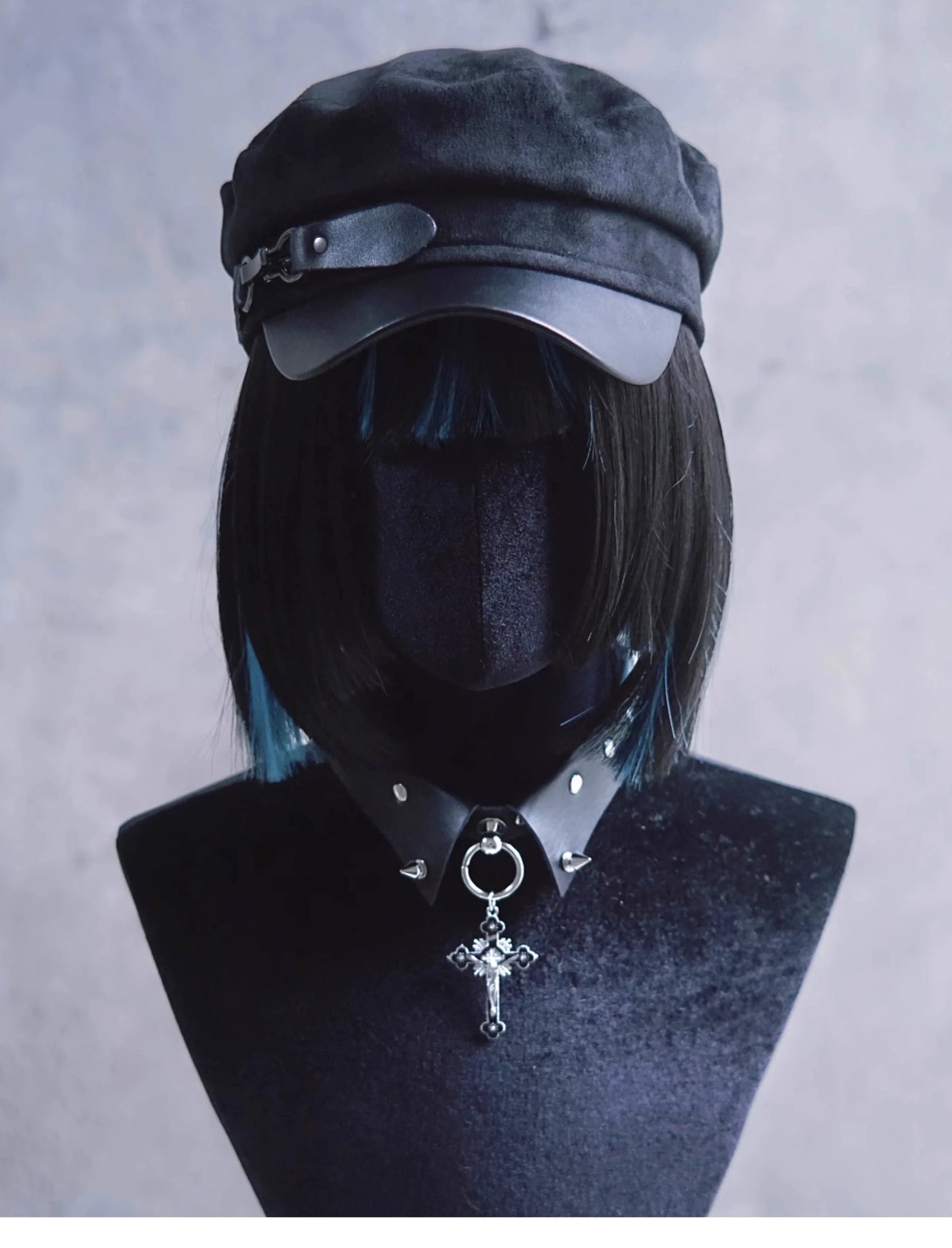 Strange Sugar - Gothic Lolita Hat Leather Buckle - Lolita Newsboy Hat Headwear