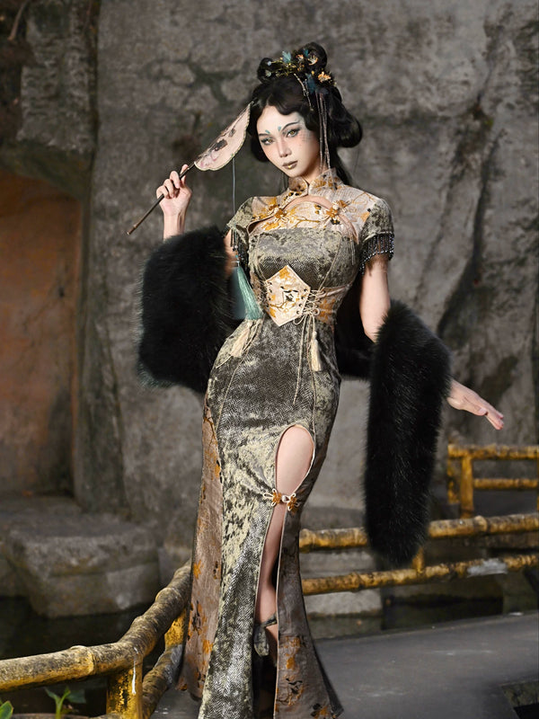 BLOOD SUPPLY: Spring Dragon Festival Jacquard Fringe Waist Cincher, product view 2