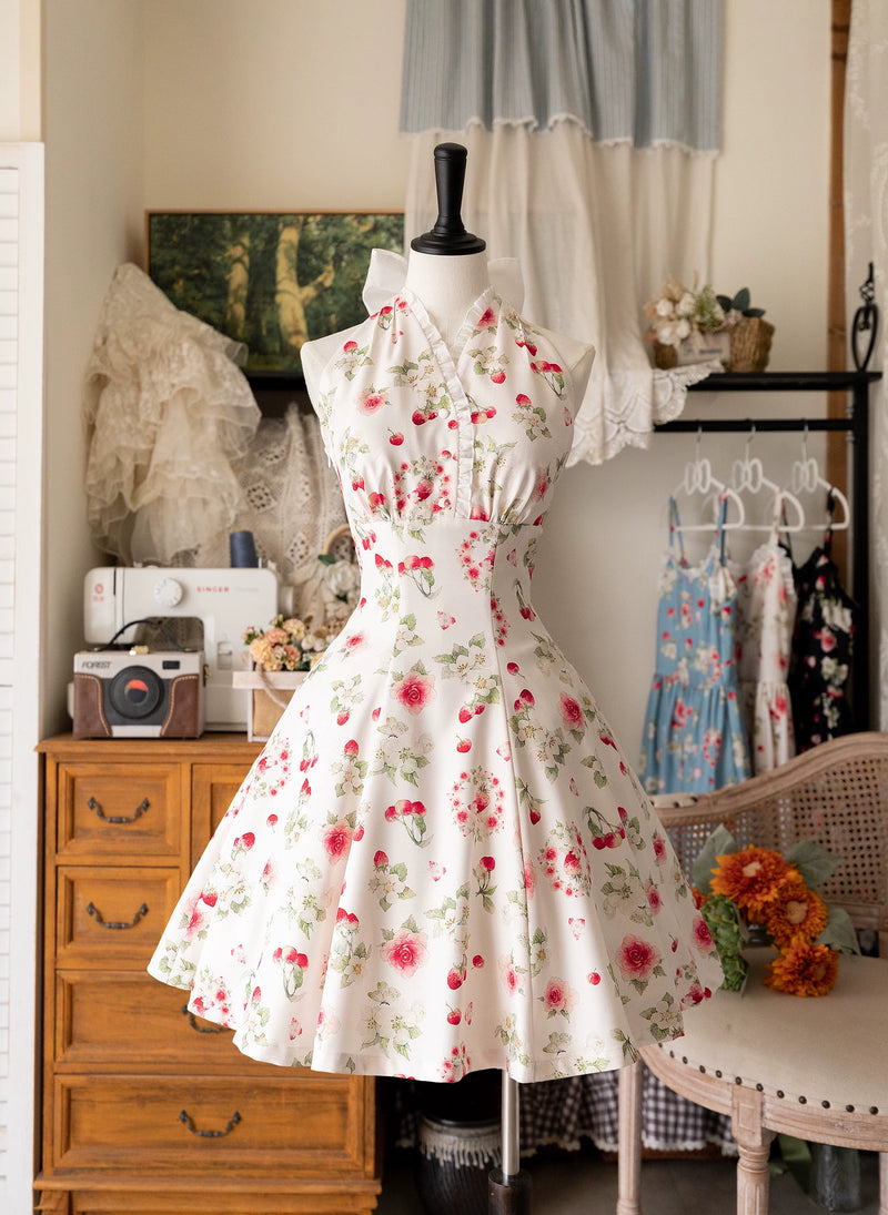 Forest Wardrobe - Early Summer Berry Storybook - Classic Lolita Halter Dress - 9