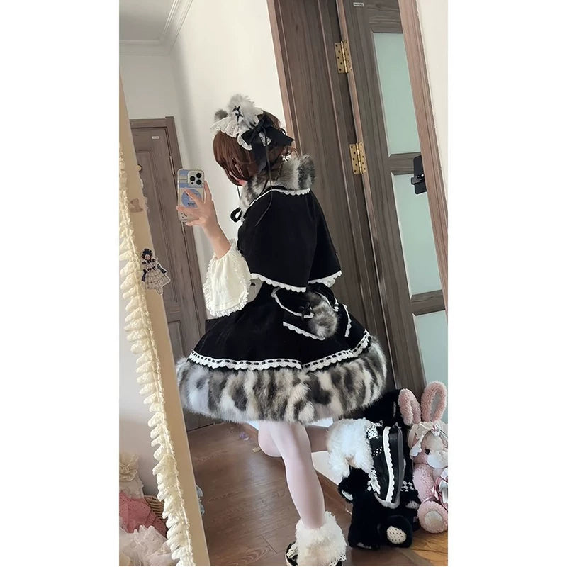 Creamy - Cape Bow - OP Set with White Lace Trim