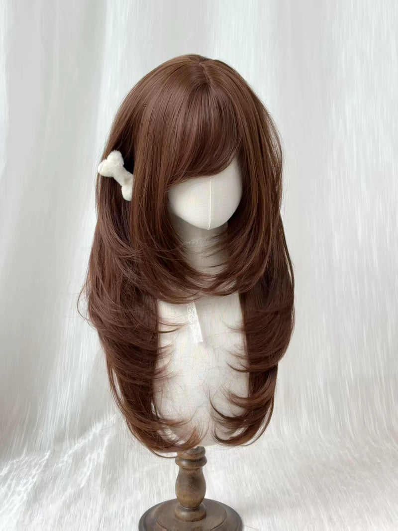 Kunkun Fish chocolate-brown layered straight wig - view 5