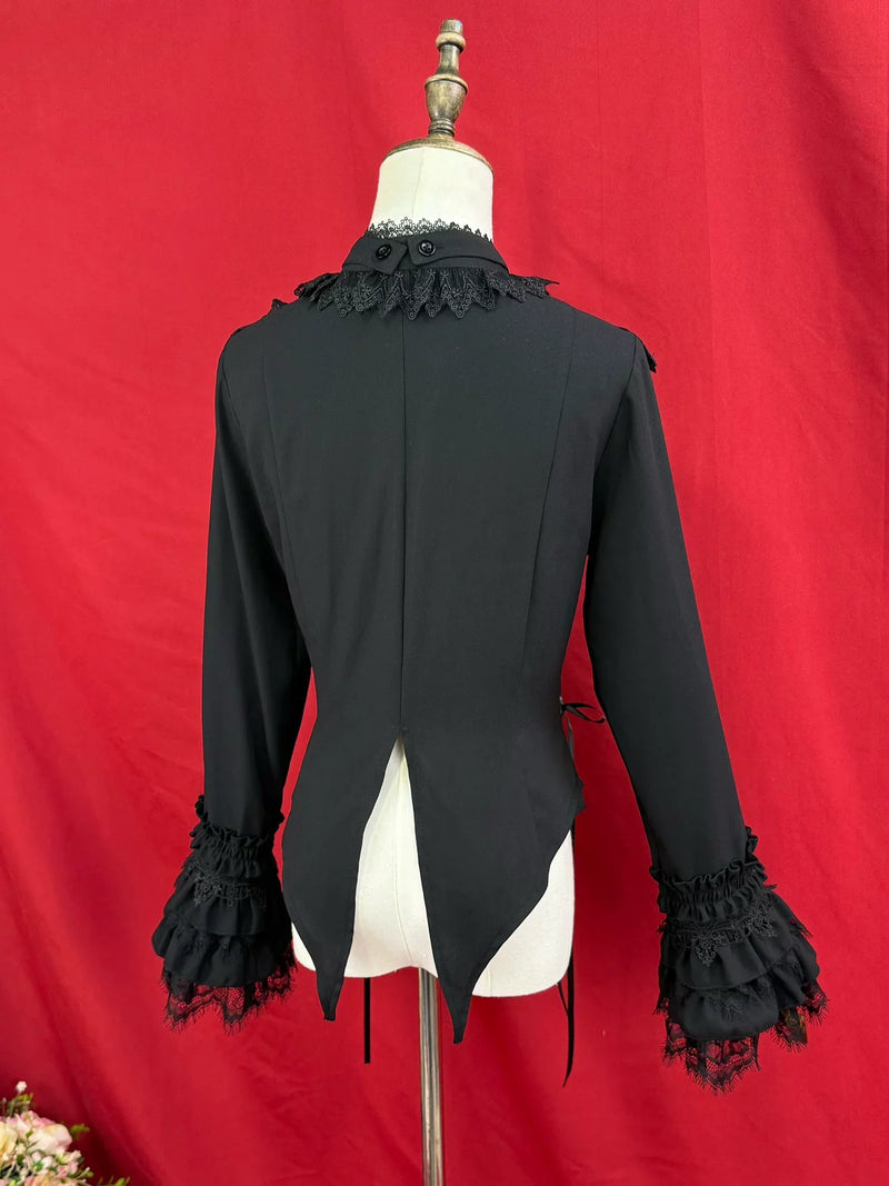 DMFS Lolita - Broken Winged Bat - Gothic Lolita Shirt & SK Set, Bat-wing Shaped Hem