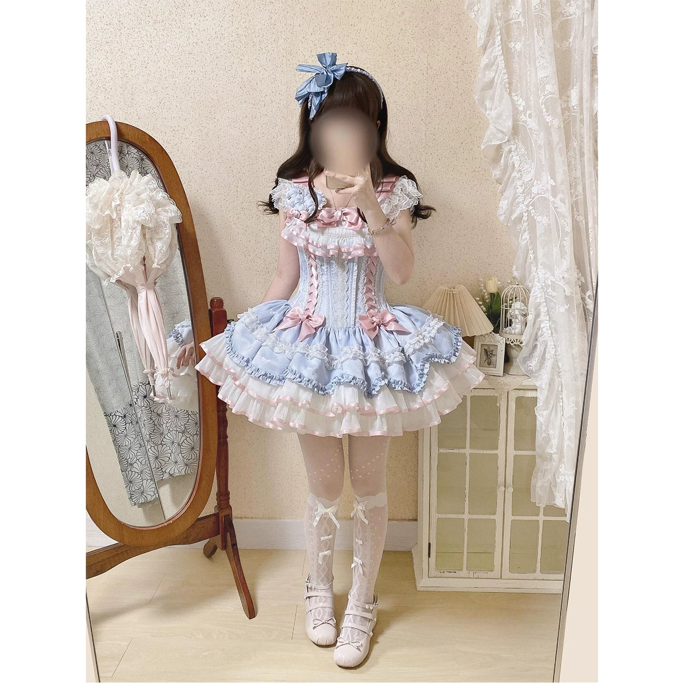 Creamy - Blue Ribbon - JSK Dress
