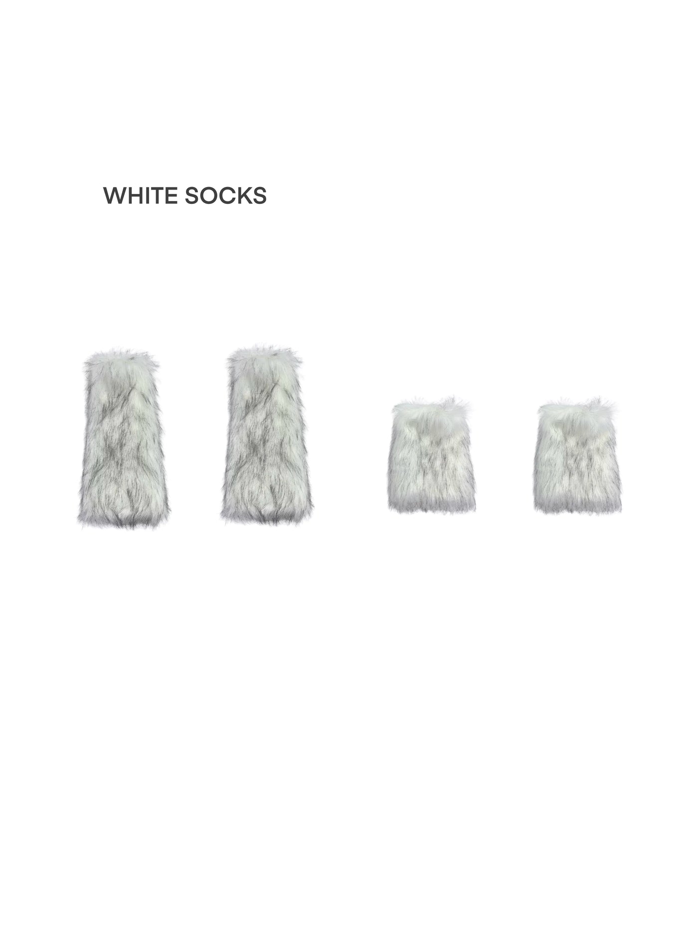 White Socks - Winter Shag - High and Short Faux-Fur Leg Warmers
