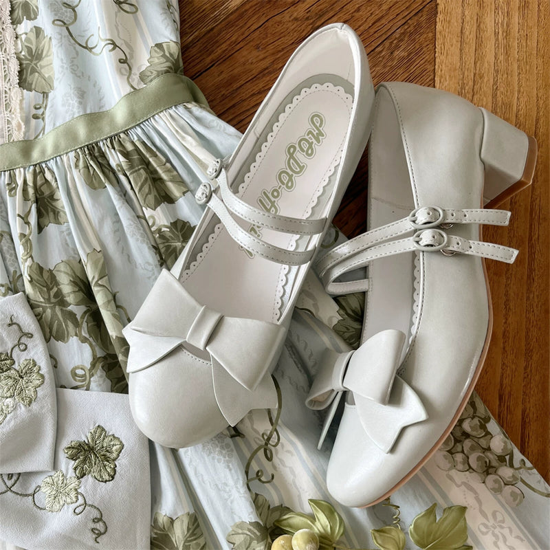 MODO Apple Candy Pointed-Toe Bow Lolita Shoes – design details – view 10