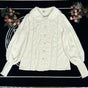 S / Beige shirt-Peter pan collar