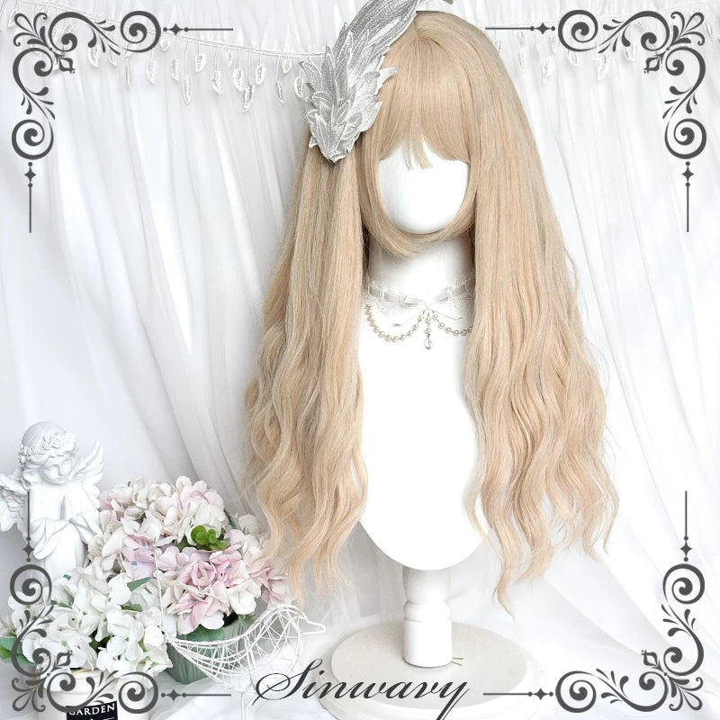 Pearl-beige long curly Lolita wig - view 6