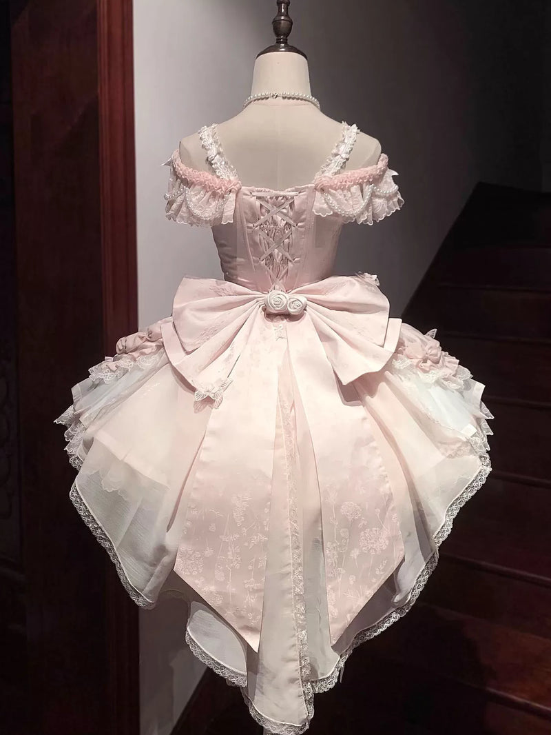 White Sugar Girl - Balletcore Sweet Lolita Dress - Off-shoulder