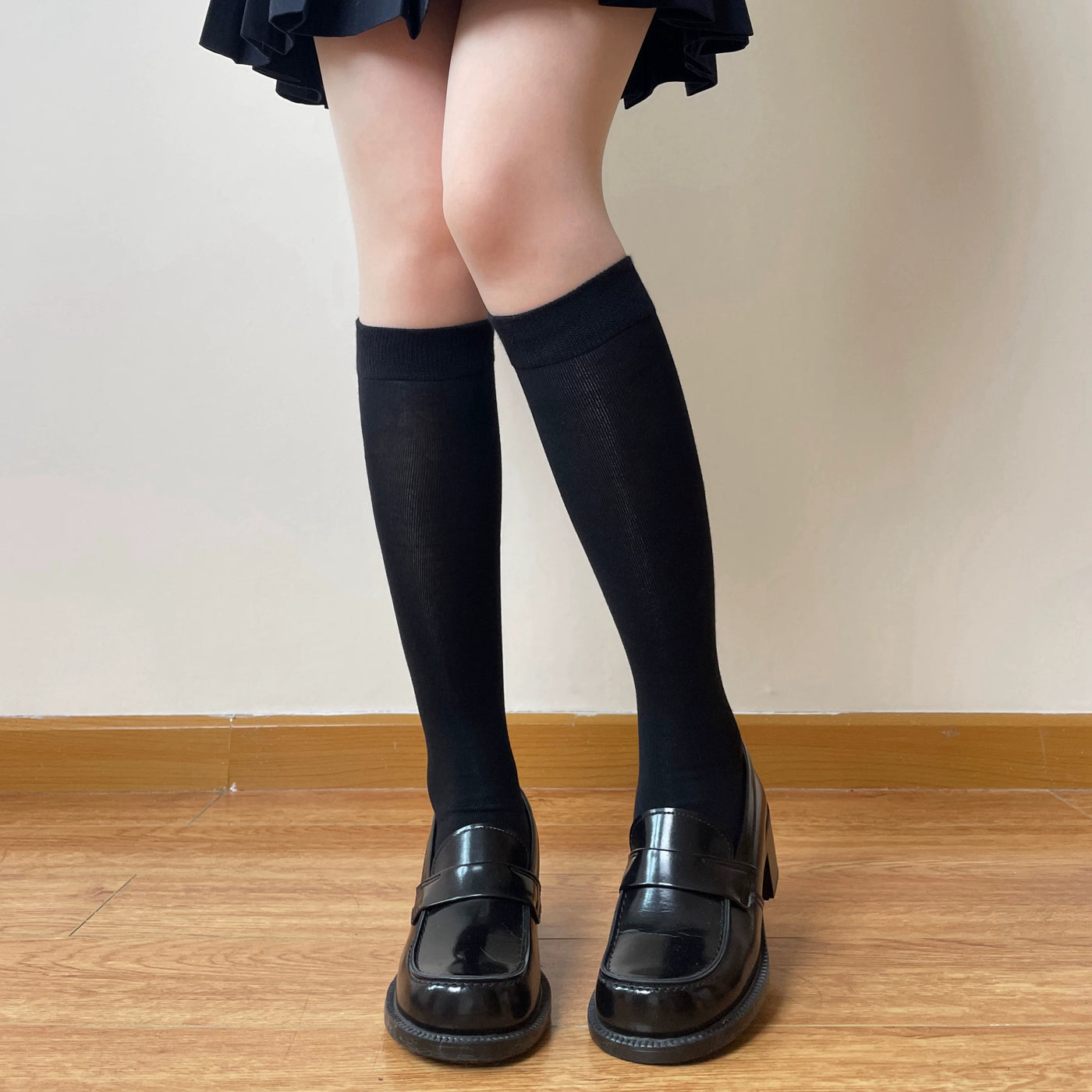 Chubby Bear Tales - Custard Bun - Two-Pair Ribbed Tube Socks in Multiple Lengths
