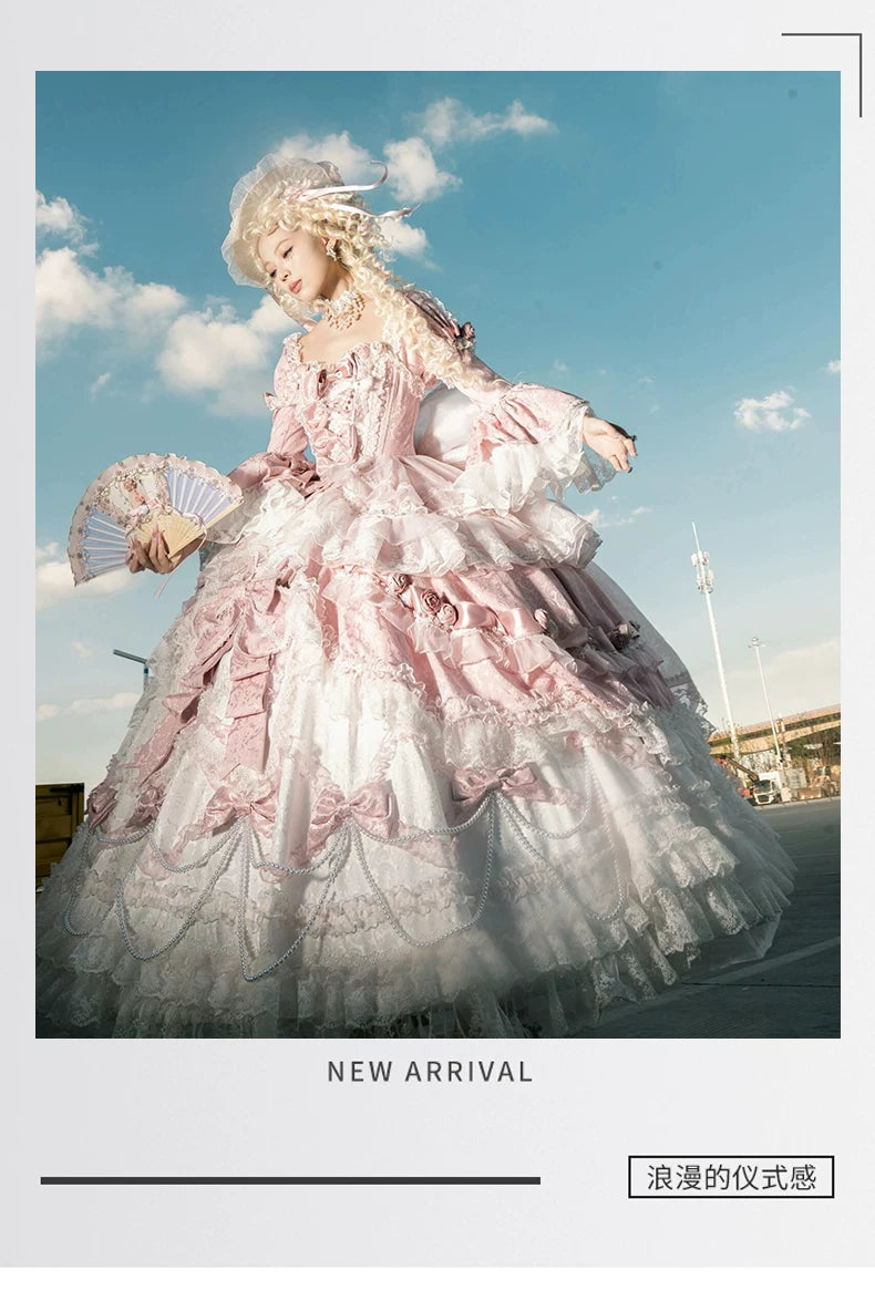 Emoji Dream - Sweet Lolita Princess Evening Dress - Floor-length pink